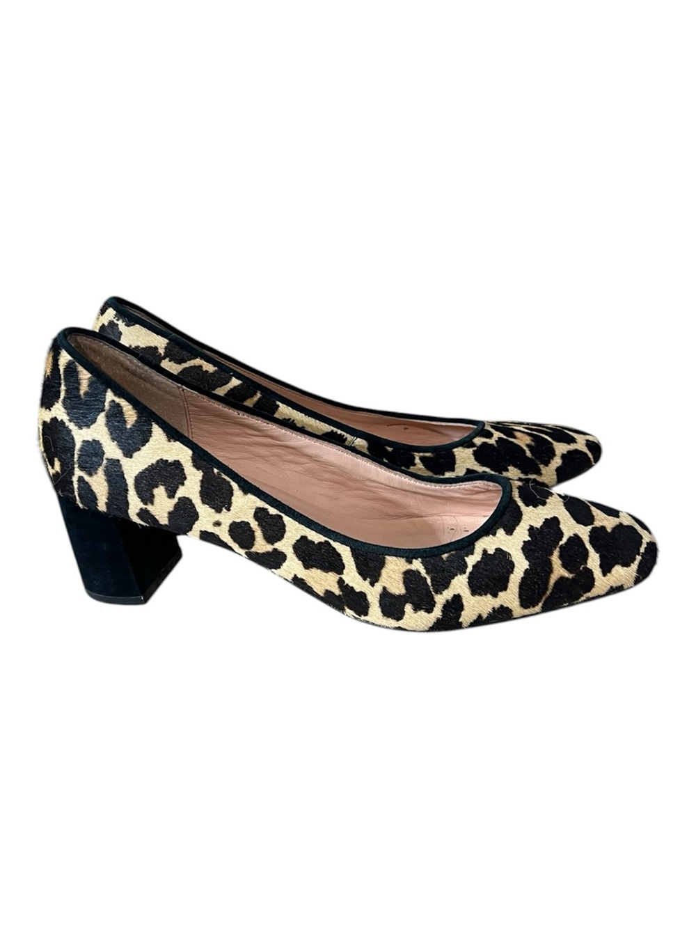 Kate Spade Pumps Leopard Print Block Heel Size 8 Hair Fur Upper